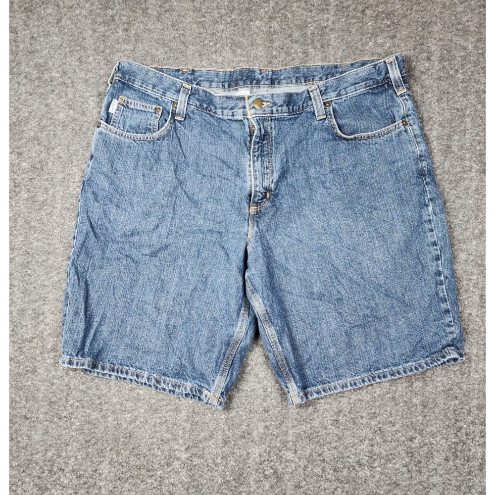 Carhartt Denim Shorts Men 42 Blue Relaxed Fit Medium Wash Workwear 101186 468